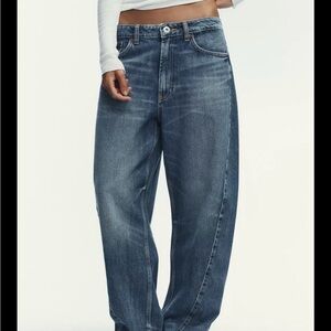 Zara mid rise baggy barrel jeans